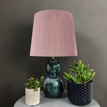 Load image into Gallery viewer, French drum lampshade with blush pink velvet