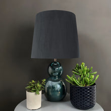 Load image into Gallery viewer, French drum lampshade with smokey grey velvet