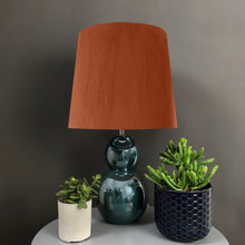 Load image into Gallery viewer, French drum lampshade with rust orange velvet
