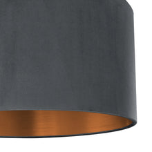 Load image into Gallery viewer, Smokey grey velvet with brushed copper liner