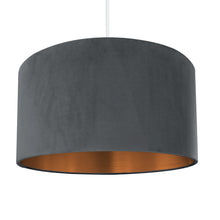 Load image into Gallery viewer, Smokey grey velvet with brushed copper liner