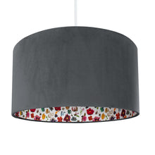 Load image into Gallery viewer, Liberty of London Floral Edit with smokey grey velvet lampshade