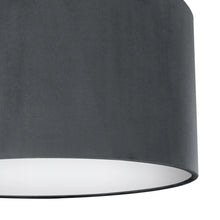 Load image into Gallery viewer, Smokey grey velvet with opaque white liner lampshade