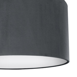 Smokey grey velvet with opaque white liner lampshade