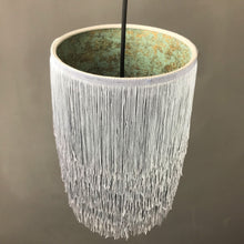 Load image into Gallery viewer, Silver grey tassel lampshade with Cole &amp; Son liner