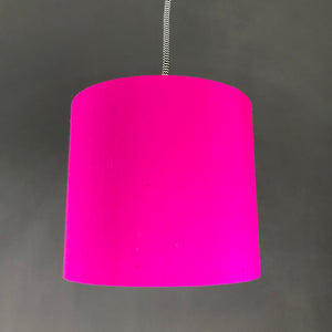 Hot pink silk lampshade with mirror gold liner