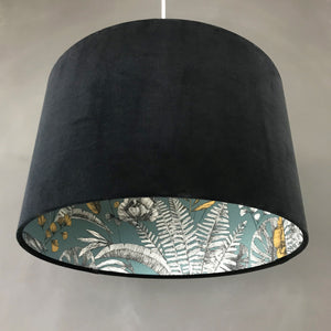 Black velvet and Ipanema heritage wallpaper lampshade