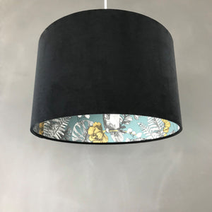 Black velvet and Ipanema heritage wallpaper lampshade