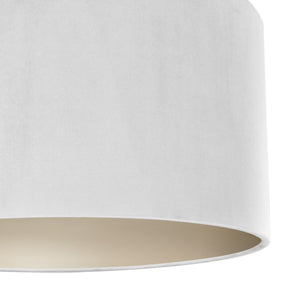 Ivory velvet with champagne liner lampshade