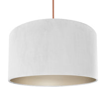 Load image into Gallery viewer, Ivory velvet with champagne liner lampshade