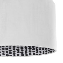 Load image into Gallery viewer, Ivory velvet with monochrome dot lampshade