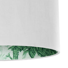 Load image into Gallery viewer, Palm leaf with ivory velvet lampshade