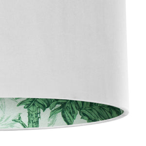 Palm leaf with ivory velvet lampshade