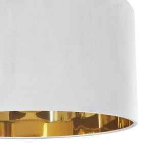 Ivory velvet with mirror gold liner