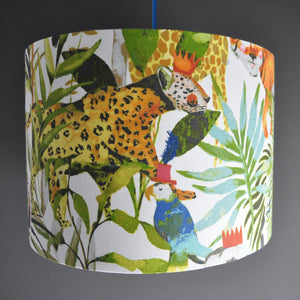 Jungle fiesta with champagne liner lampshade