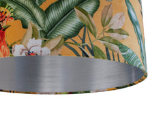 Load image into Gallery viewer, Jungle Velvet gold lampshade with brushed silver liner