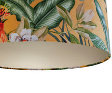 Load image into Gallery viewer, Jungle Velvet gold lampshade with champagne liner