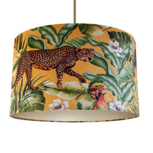 Load image into Gallery viewer, Jungle Velvet gold lampshade with champagne liner