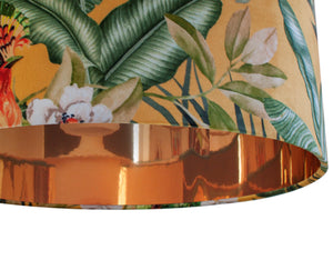 Jungle Velvet gold lampshade with mirror copper liner