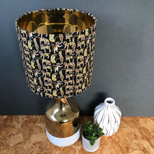 Load image into Gallery viewer, Liberty of London black tiger and gold metallic lampshade