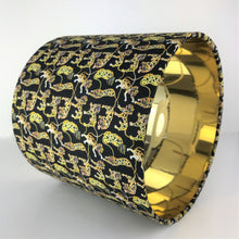 Load image into Gallery viewer, Liberty of London black tiger and gold metallic lampshade