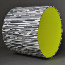 Load image into Gallery viewer, Liberty of London stripe with neon yellow liner lampshade