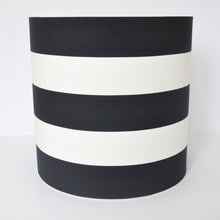Load image into Gallery viewer, RESERVED FOR KERRY: Monochrome stripe with mirror copper liner lampshade