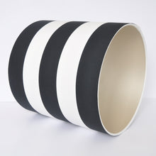 Load image into Gallery viewer, Monochrome stripe with champagne liner lampshade