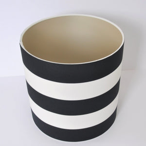 RESERVED FOR KERRY: Monochrome stripe with mirror copper liner lampshade