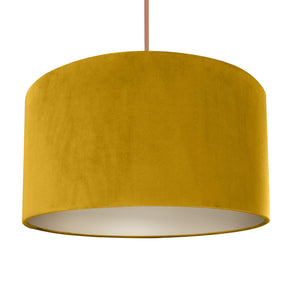 Mustard velvet with champagne liner lampshade