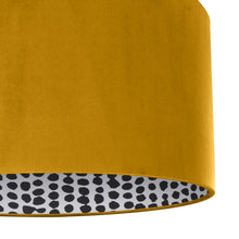 Load image into Gallery viewer, BEST SELLING! Mustard velvet with monochrome dot lampshade