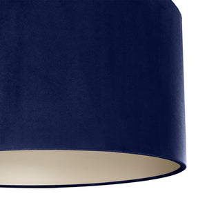Navy blue velvet with champagne liner lampshade