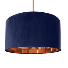 Load image into Gallery viewer, Navy blue velvet with mirror copper liner