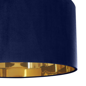 Navy blue velvet with mirror gold liner