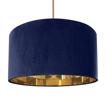 Load image into Gallery viewer, Navy blue velvet with mirror gold liner