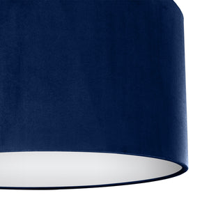 Navy blue velvet with opaque white liner lampshade