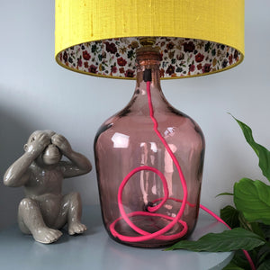 Recycled pink glass table lamp base