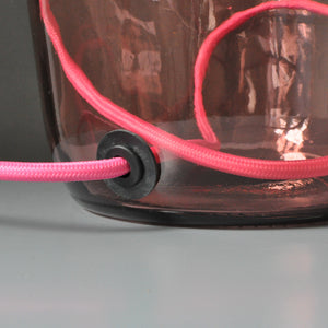 Recycled pink glass table lamp base