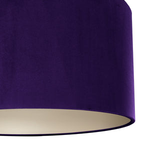Purple velvet with champagne liner lampshade