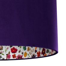 Load image into Gallery viewer, Liberty of London Floral Edit with purple velvet lampshade