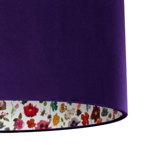 Liberty of London Floral Edit with purple velvet lampshade