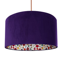 Load image into Gallery viewer, Liberty of London Floral Edit with purple velvet lampshade
