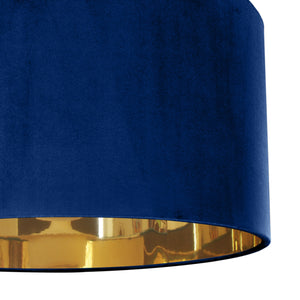 Royal blue velvet with mirror gold liner