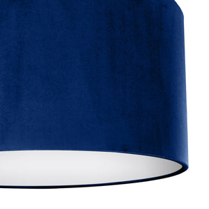 Royal blue velvet with opaque white liner lampshade