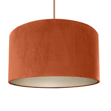 Load image into Gallery viewer, Rust orange velvet with champagne liner lampshade