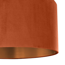 Load image into Gallery viewer, Rust orange velvet with brushed copper liner