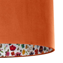 Load image into Gallery viewer, Liberty of London Floral Edit with rust orange velvet lampshade