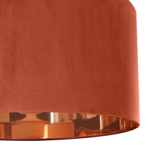 Load image into Gallery viewer, Rust orange velvet with mirror copper liner