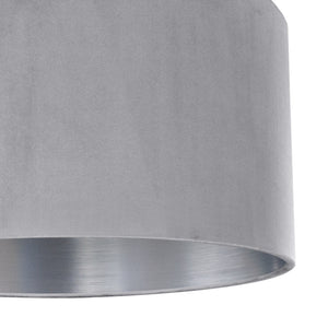 Soft grey velvet with brushed silver liner