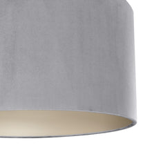 Load image into Gallery viewer, Soft grey velvet with champagne liner lampshade